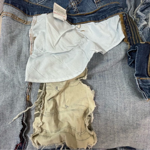 Torrid distressed denim shorts camo accents 20 - Picture 10 of 13